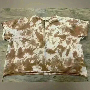 Gilded Intent Crop Top Sweater Zip Shirt Size Medium